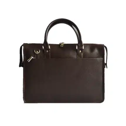 Classic Dark Brown Leather Laptop Bag